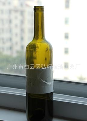 出口貿(mào)易500ml棕色紅酒瓶,紅酒瓶UV噴涂、紅酒瓶燙金 印